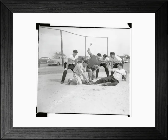 Framed Print : Joe DiMaggio Giving Umpires Lesson Framed Print : Joe DiMaggio Giving Umpires Lesson