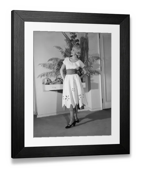 Framed Print : Woman Modeling Skirt Framed Print : Woman Modeling Skirt