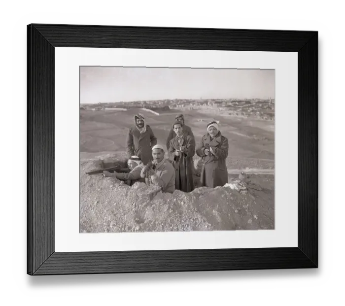 Framed Print : Arabs Pose Pointing Guns at Camera