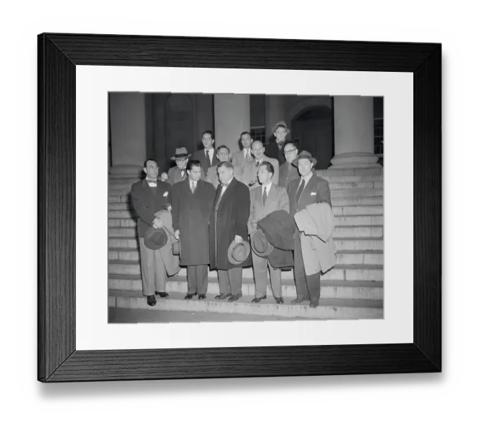Framed Print : Hollywood Writers and Producers Standing on Courthouse Steps Framed Print : Hollywood Writers and Producers Standing on Courthouse Steps