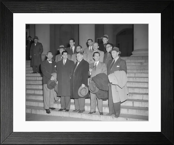 Framed Print : Hollywood Writers and Producers Standing on Courthouse Steps Framed Print : Hollywood Writers and Producers Standing on Courthouse Steps
