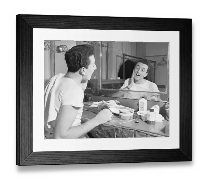Framed Print : Vic Damone In Dressing Room Framed Print : Vic Damone In Dressing Room