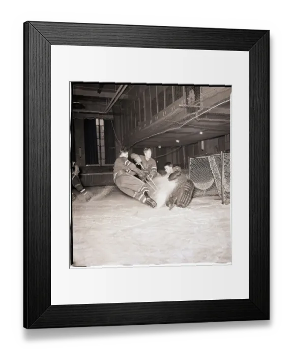 Framed Print : Amateur Ice Hockey Players in Practice Framed Print : Amateur Ice Hockey Players in Practice