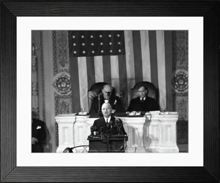 Framed Print : Truman Delivers State of the Union Address Framed Print : Truman Delivers State of the Union Address
