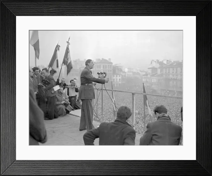 Framed Print : Charles De Gaulle Speaking at Rally Framed Print : Charles De Gaulle Speaking at Rally