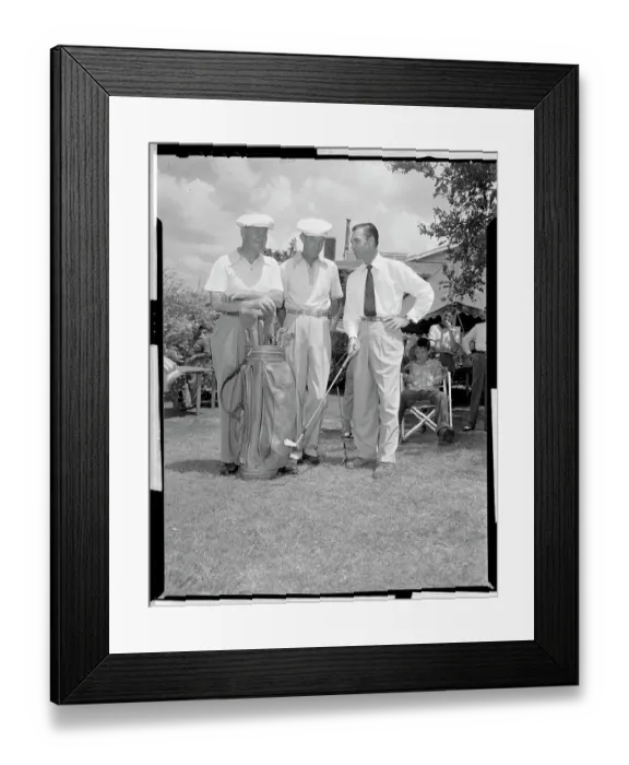Framed Print : Ben Hogan, Byron Nelson, Ramond Gafford on Course Framed Print : Ben Hogan, Byron Nelson, Ramond Gafford on Course