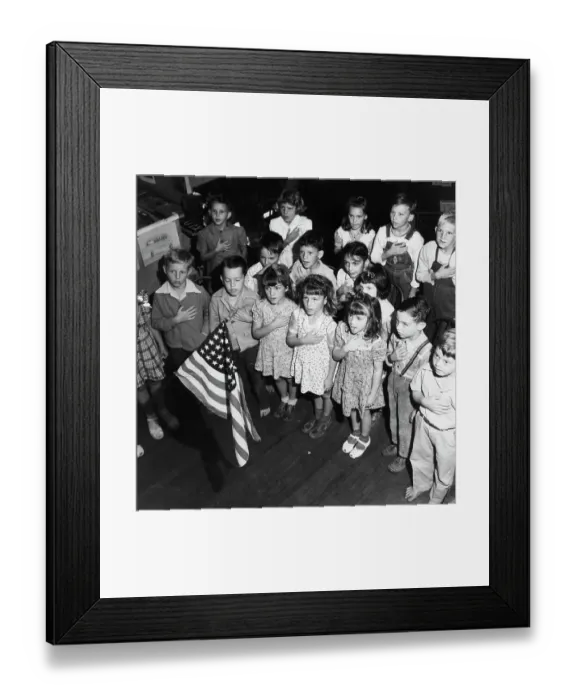 Framed Print : First Graders Reciting Pledge of Allegiance Framed Print : First Graders Reciting Pledge of Allegiance