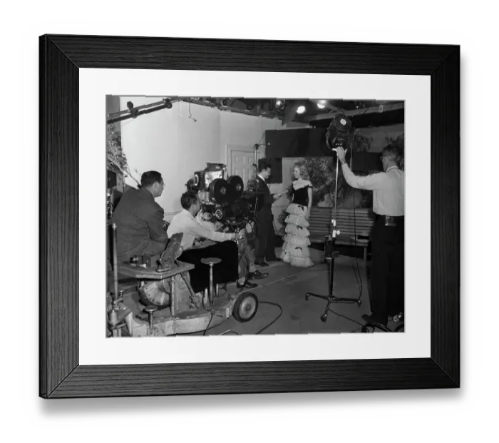 Framed Print : Marilyn Monroe Standing in Front of Camera with Director Framed Print : Marilyn Monroe Standing in Front of Camera with Director