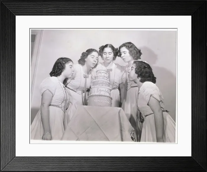 Framed Print : The Quintuplets Blowing Out Candles