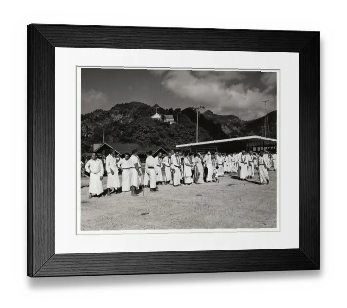 Framed Print : Samoan Chiefs Standing in Line Framed Print : Samoan Chiefs Standing in Line