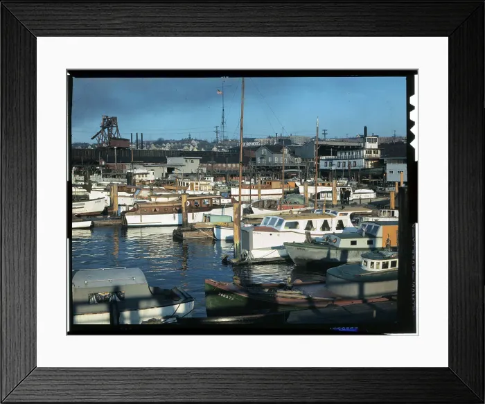Framed Print : Boats Docked at a Harbor Framed Print : Boats Docked at a Harbor
