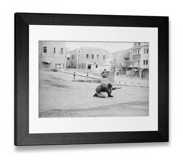Framed Print : Israeli Haganah Fighters Take Arab Quarter of Haifa Framed Print : Israeli Haganah Fighters Take Arab Quarter of Haifa