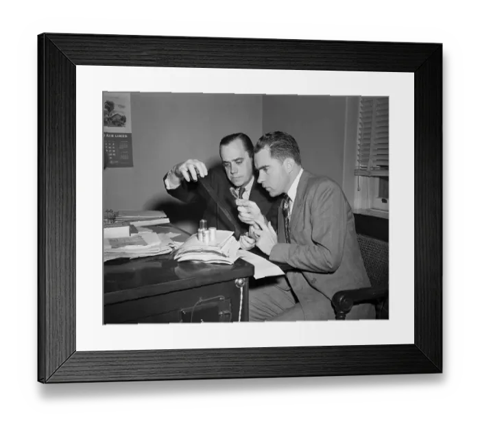 Framed Print : Richard M. Nixon and Robert Stripling Sitting at Desk Framed Print : Richard M. Nixon and Robert Stripling Sitting at Desk