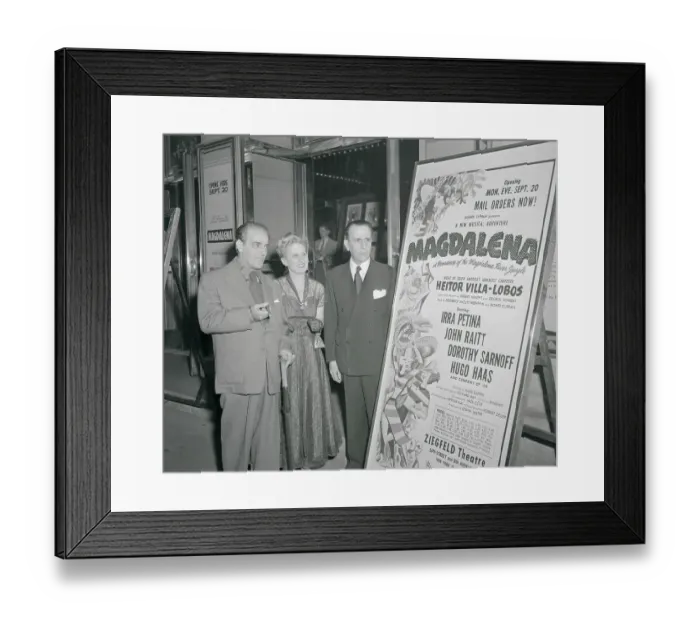Framed Print : Heitor Villa-Lobos with Companions at Ziefield Theater Framed Print : Heitor Villa-Lobos with Companions at Ziefield Theater