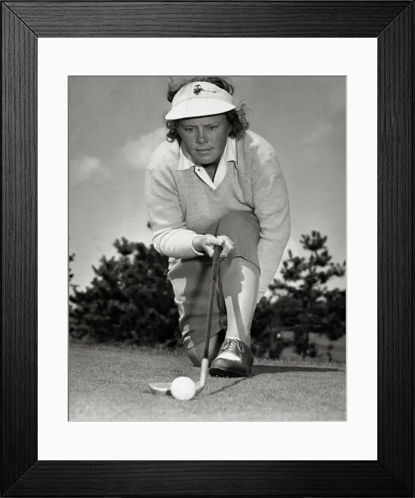 Framed Print : Golfer Patty Berg Lining Up a Putt Framed Print : Golfer Patty Berg Lining Up a Putt