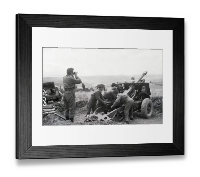Framed Print : Greek Mountain Artillery Gun in Operation Framed Print : Greek Mountain Artillery Gun in Operation