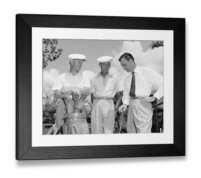 Framed Print : Ben Hogan, Byron Nelson, Ramond Gafford on Course Framed Print : Ben Hogan, Byron Nelson, Ramond Gafford on Course