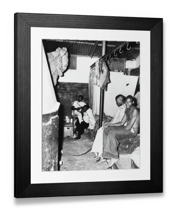 Framed Print : Workers in Living Quarters at Gold Mine