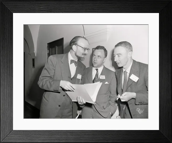 Framed Print : Pierre Auger Conversing with Colleagues