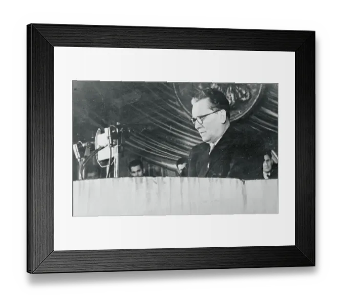 Framed Print : Politician Josip Tito At Podium Framed Print : Politician Josip Tito At Podium