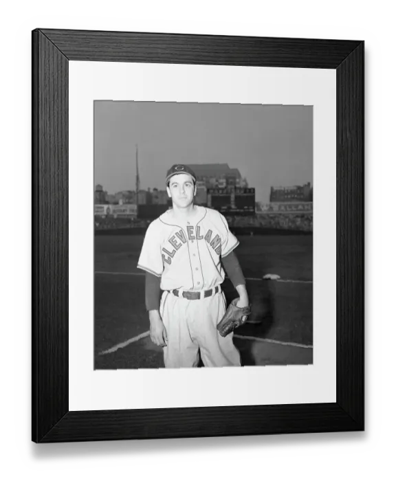 Framed Print : Lou Boudreau Standing Wearing Mitt Framed Print : Lou Boudreau Standing Wearing Mitt