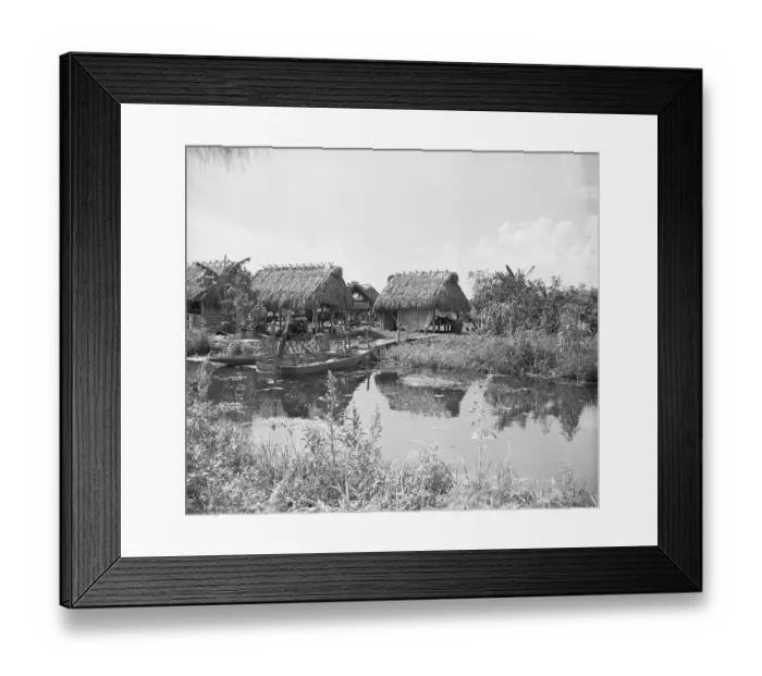 Framed Print : Huts in a Seminole Village Framed Print : Huts in a Seminole Village