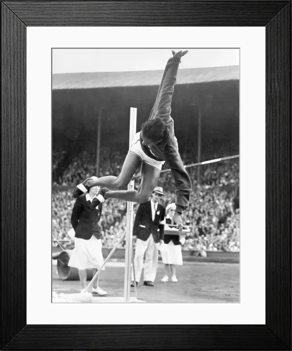 Framed Print : Alice Coachman Competing in Olympic High Jump Event Framed Print : Alice Coachman Competing in Olympic High Jump Event