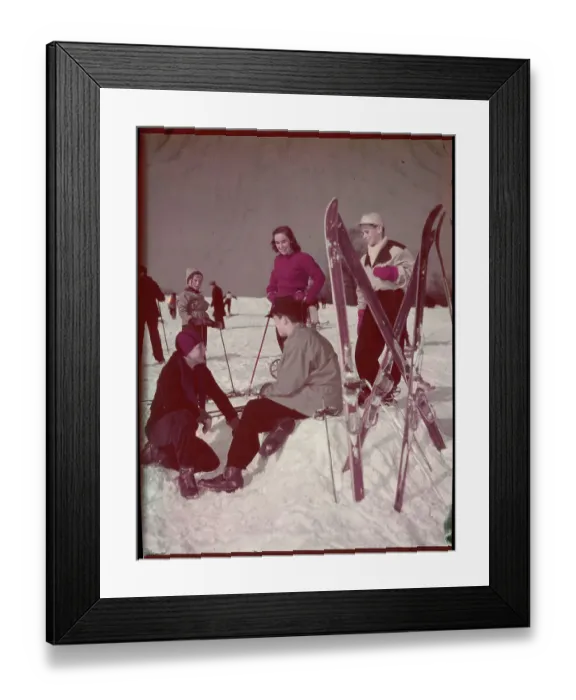 Framed Print : Young Skiers in Central Park