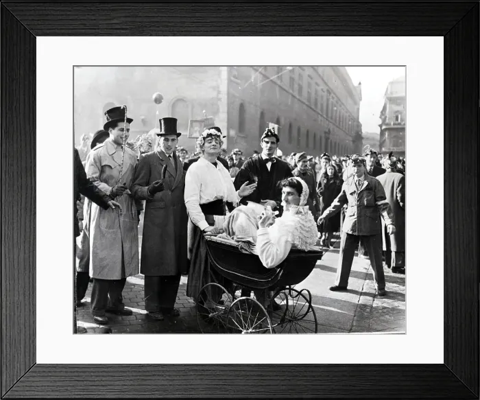 Framed Print : Students Cavort With Il Duce