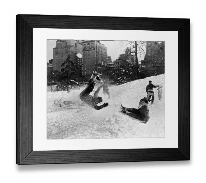 Framed Print : People having fun on snow in Central Park, New York City, New York State, USA Framed Print : People having fun on snow in Central Park, New York City, New York State, USA