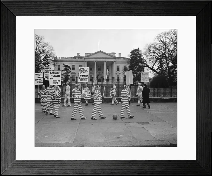 Framed Print : World War II Objectors Picketing White House Framed Print : World War II Objectors Picketing White House