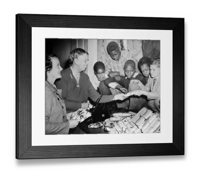 Framed Print : Eleanor Roosevelt Handing out Presents at School for Boys