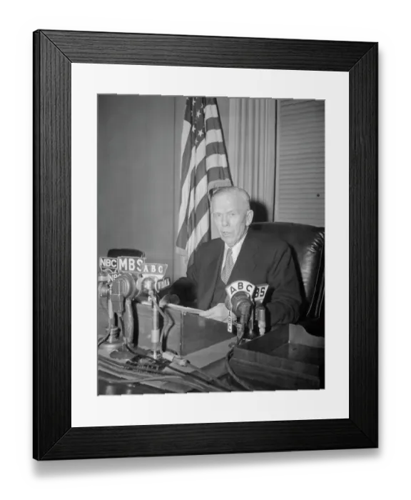 Framed Print : George C. Marshall Reporting from His Desk Framed Print : George C. Marshall Reporting from His Desk