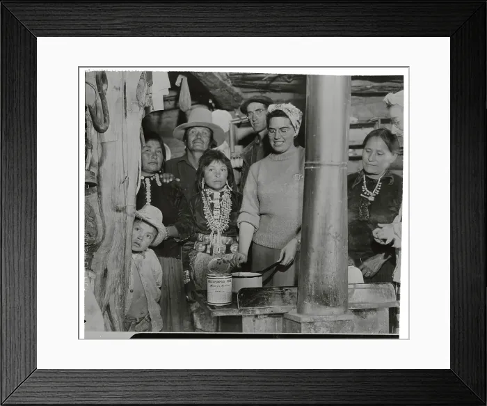 Framed Print : Native Americans Receiving Assistance from Medical Evangelist Framed Print : Native Americans Receiving Assistance from Medical Evangelist
