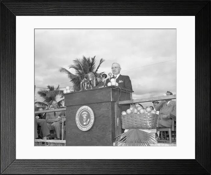 Framed Print : President Truman at Everglades National Park in Florida Framed Print : President Truman at Everglades National Park in Florida