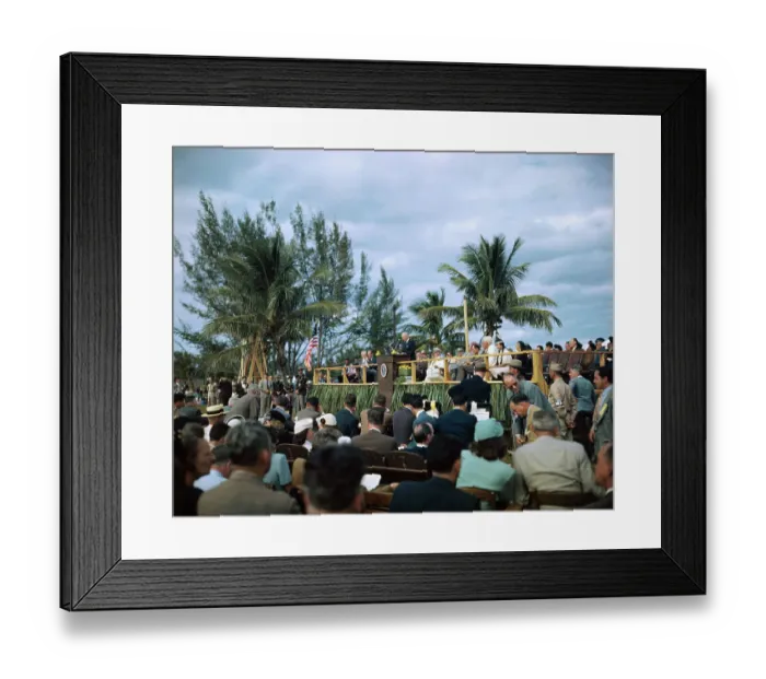 Framed Print : Truman Speaking to Crowd Framed Print : Truman Speaking to Crowd