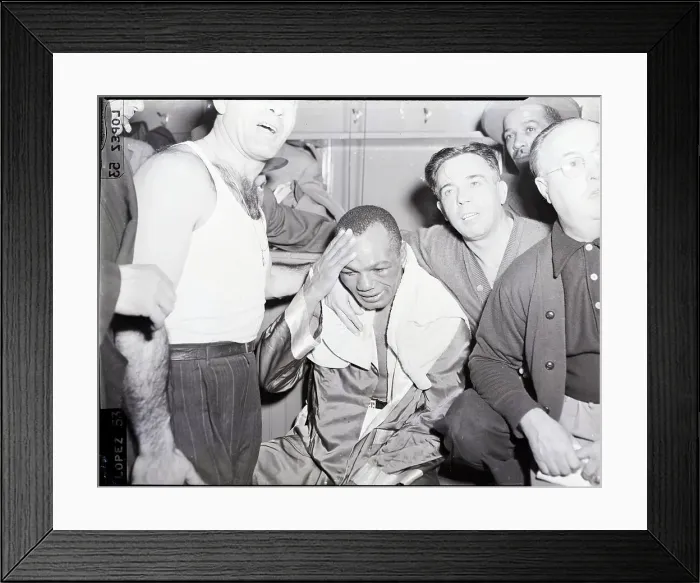 Framed Print : Joe Walcott Seated with Hand on Forehead Framed Print : Joe Walcott Seated with Hand on Forehead