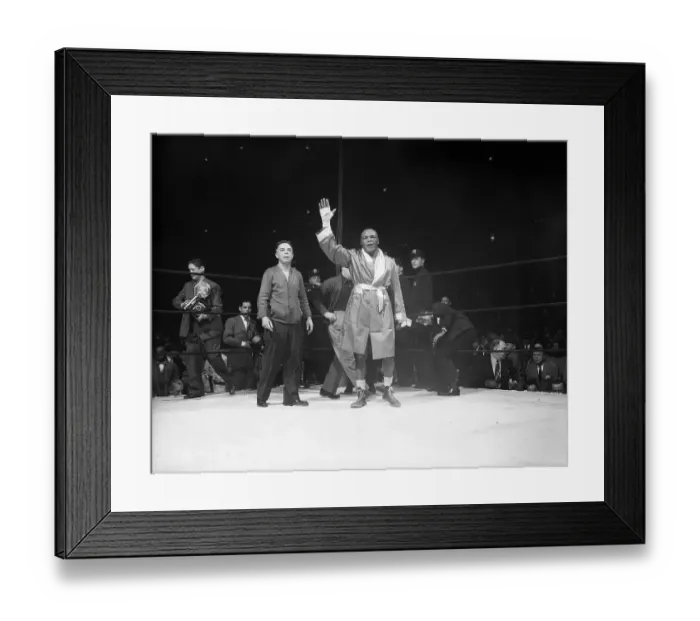 Framed Print : Joe Walcott Waves To Crowd From Ring Framed Print : Joe Walcott Waves To Crowd From Ring