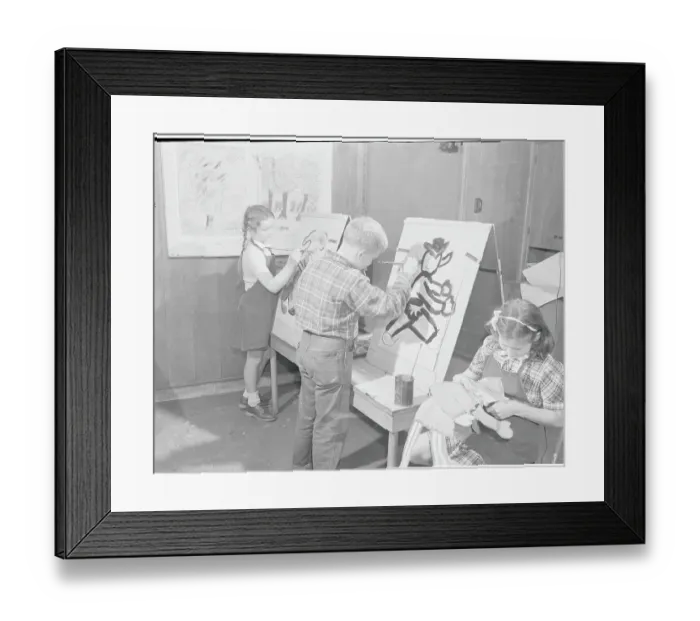 Framed Print : Children Painting in Classroom Framed Print : Children Painting in Classroom