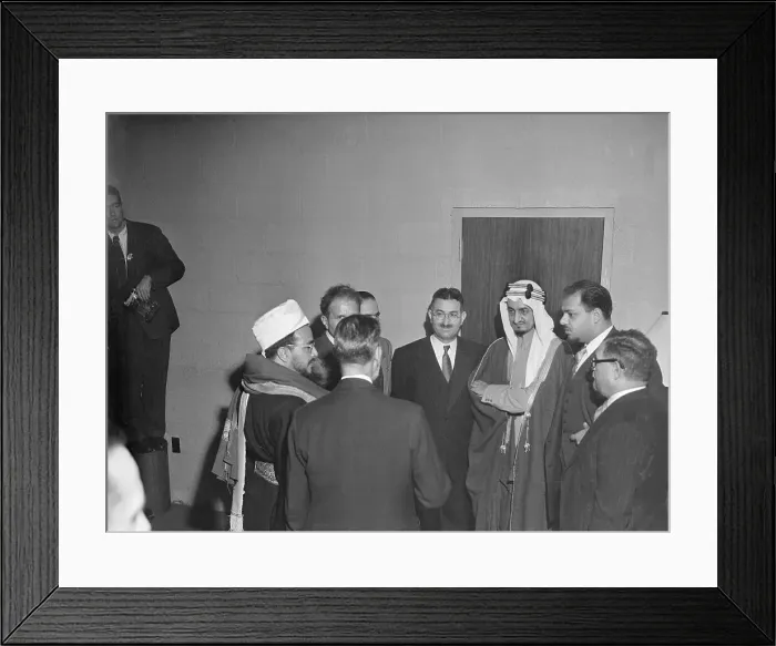 Framed Print : Members of the Arab League Meeting with U.N Framed Print : Members of the Arab League Meeting with U.N