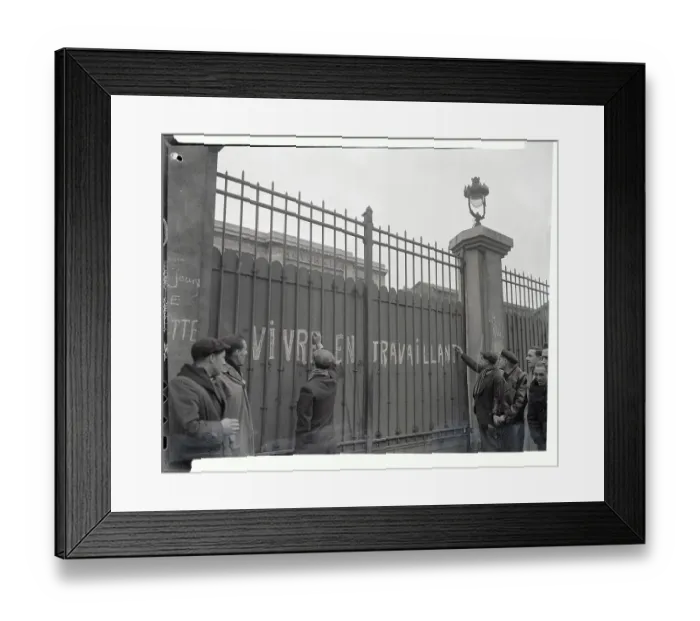 Framed Print : French Workers Protesting Against Striking Framed Print : French Workers Protesting Against Striking