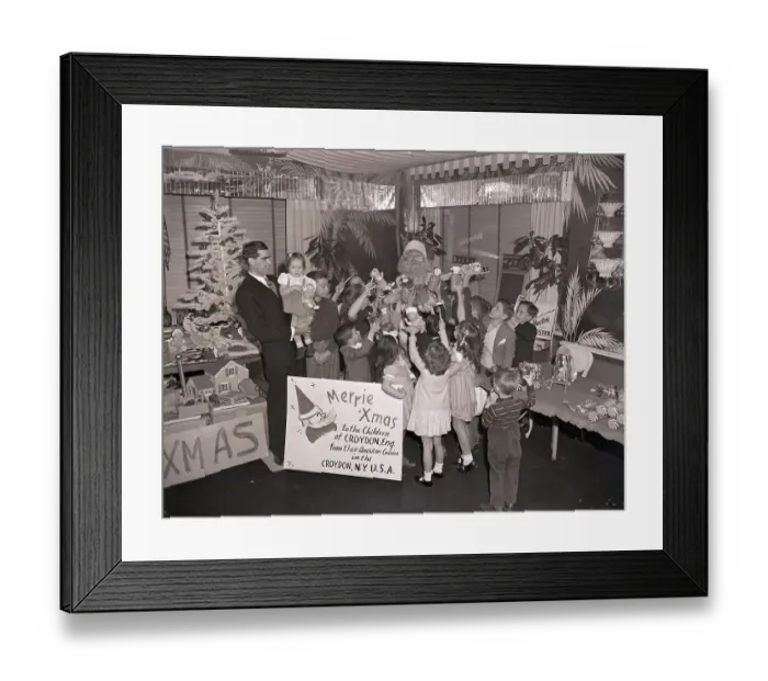 Framed Print : Milton Berle Playing Santa for Children Framed Print : Milton Berle Playing Santa for Children