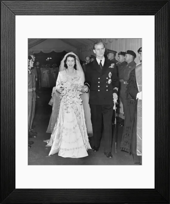 Framed Print : Princess Elizabeth and Prince Philip Just Married Framed Print : Princess Elizabeth and Prince Philip Just Married