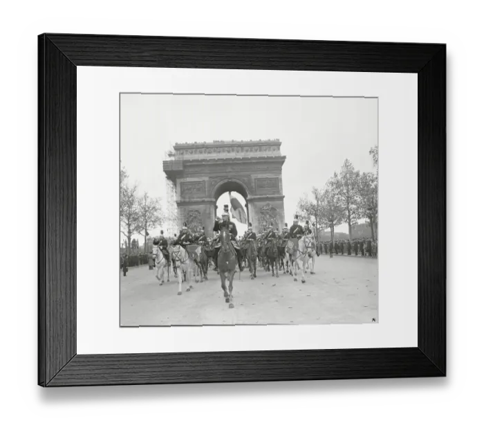 Framed Print : Paraders in War Victory Ceremony at Champs Elysees Framed Print : Paraders in War Victory Ceremony at Champs Elysees