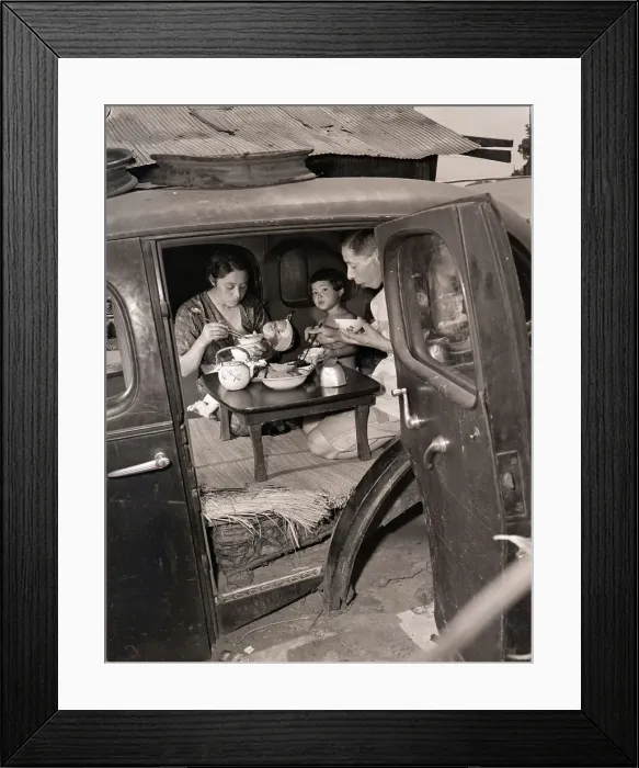 Framed Print : Japanese Family Eat Dinner in Automobile Framed Print : Japanese Family Eat Dinner in Automobile