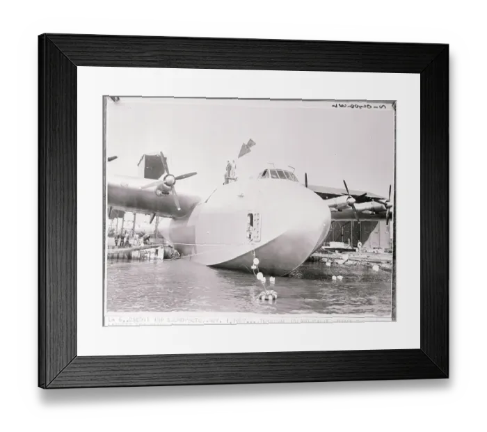 Framed Print : Howard Hughes Atop World's Largest Aircraft Framed Print : Howard Hughes Atop World's Largest Aircraft