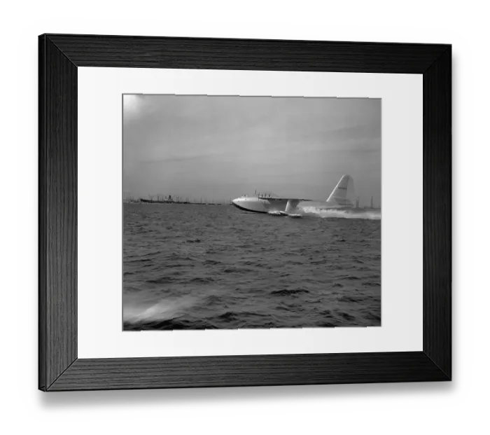 Framed Print : Howard Hughes Flying Boat in Action