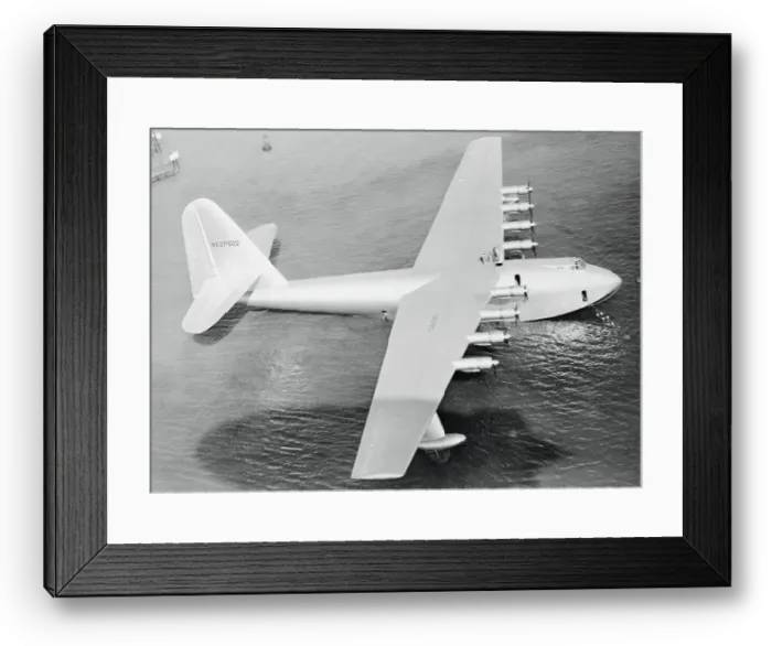 Framed Print : Aerial View of Howard Hughes Spruce Goose 1947 Framed Print : Aerial View of Howard Hughes Spruce Goose 1947
