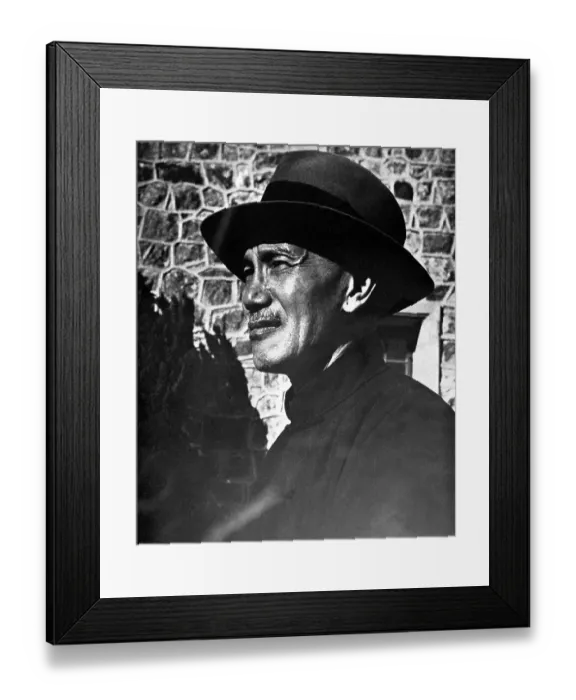 Framed Print : Profile Of Chiang Kai-Shek Wearing Hat Framed Print : Profile Of Chiang Kai-Shek Wearing Hat