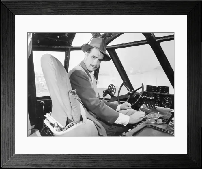 Framed Print : Howard Hughes at Controls of His Flying Boat Framed Print : Howard Hughes at Controls of His Flying Boat